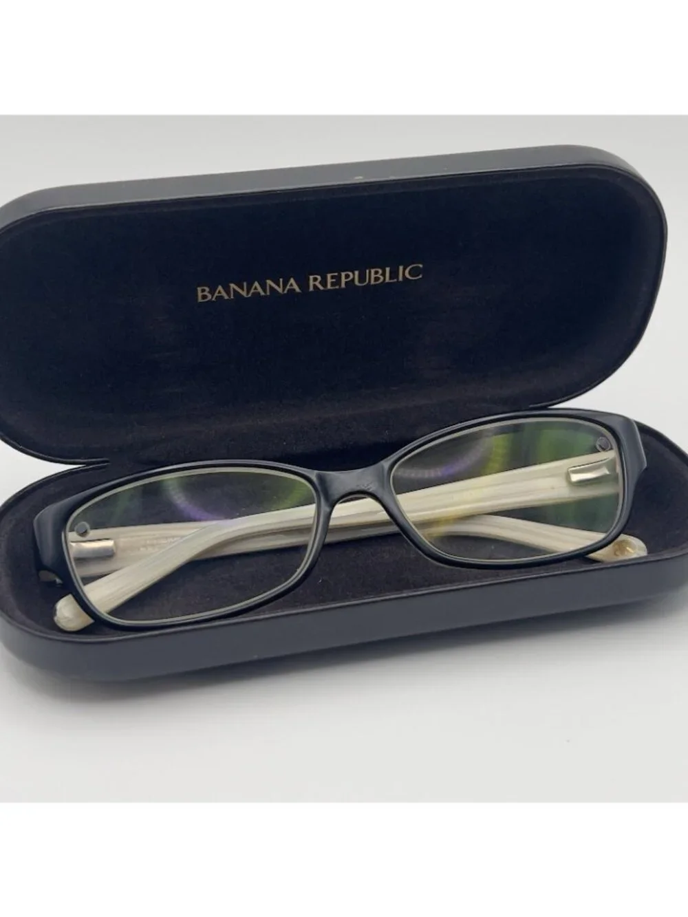 Banana Republic Buffy 0JPZ Eyeglass Frames Horn Black Tan Rectangle 53-15-130